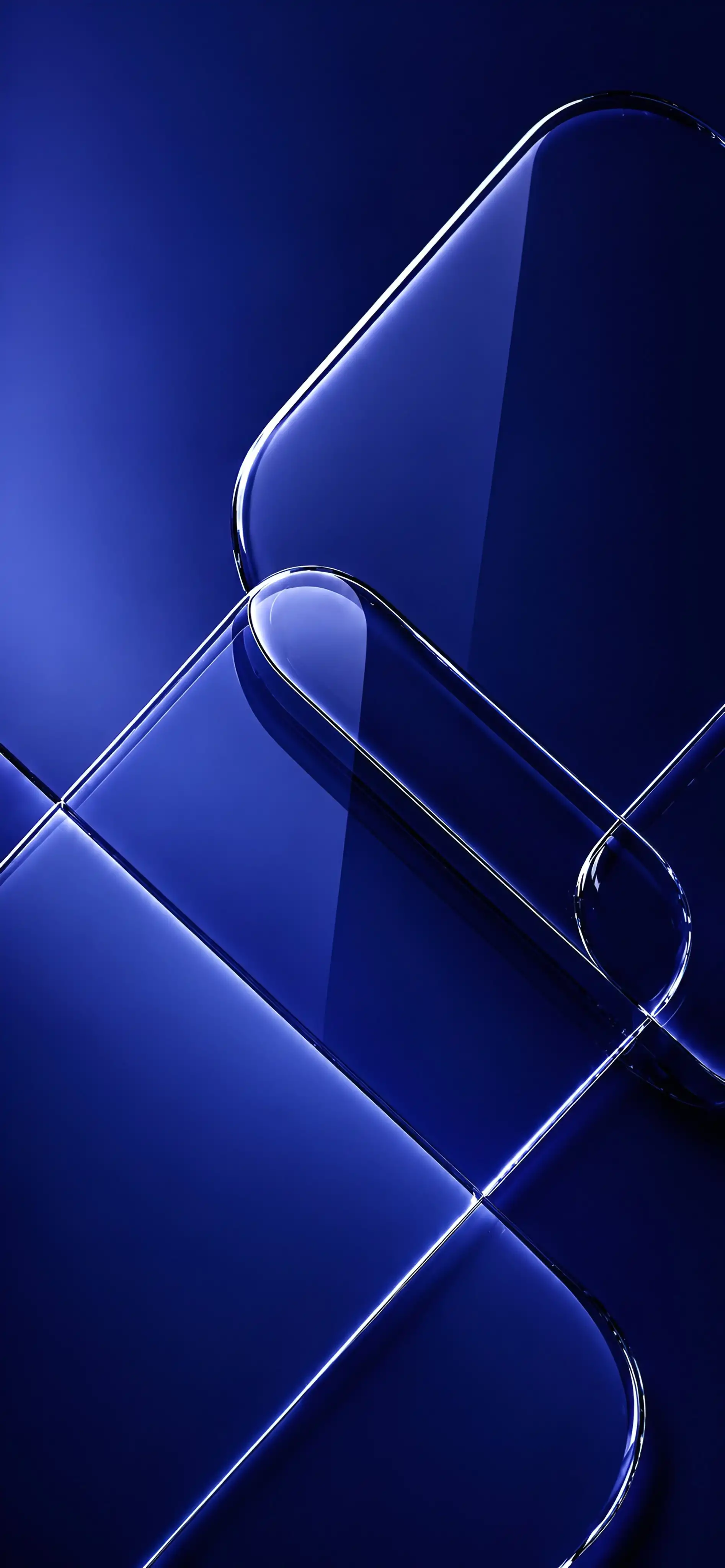 Deep Navy Blue Glossy Fluid Curve