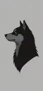 Minimalist Husky Dog Portrait