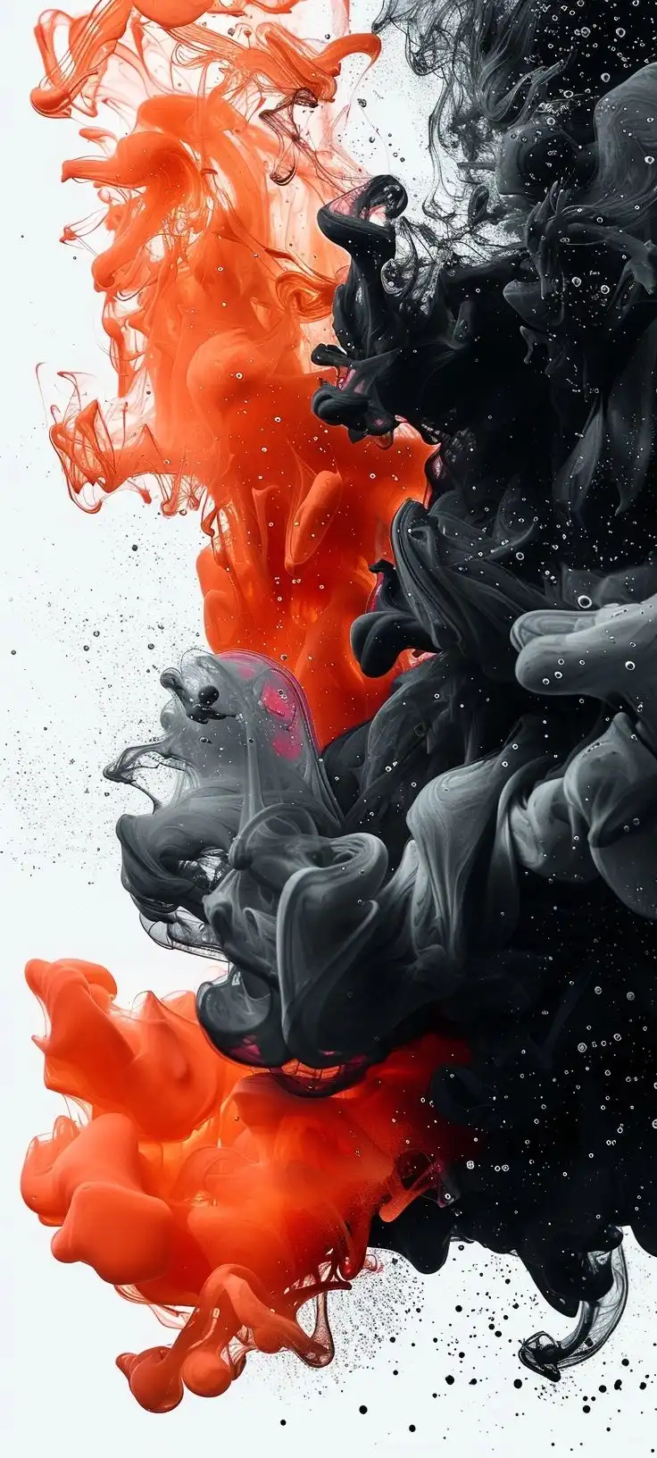 Dramatic Red Black Ink Smoke Swirl Explosion 4K