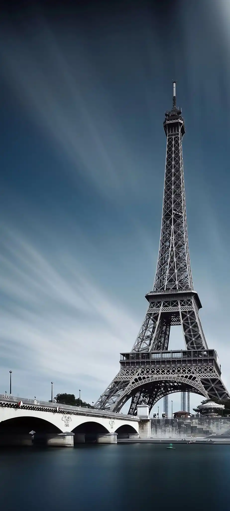 Eiffel Tower Dramatic Cloudy Sky