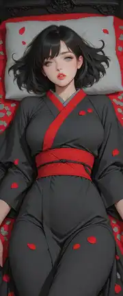 Elegant Woman in Traditional Kimono