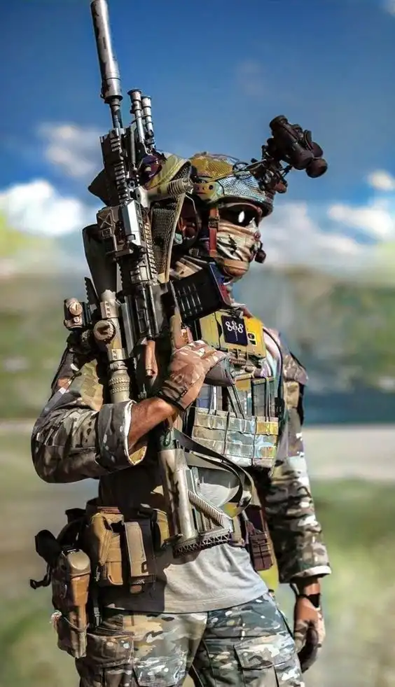 Elite Operator Multicam Rifle Blue Sky 4K