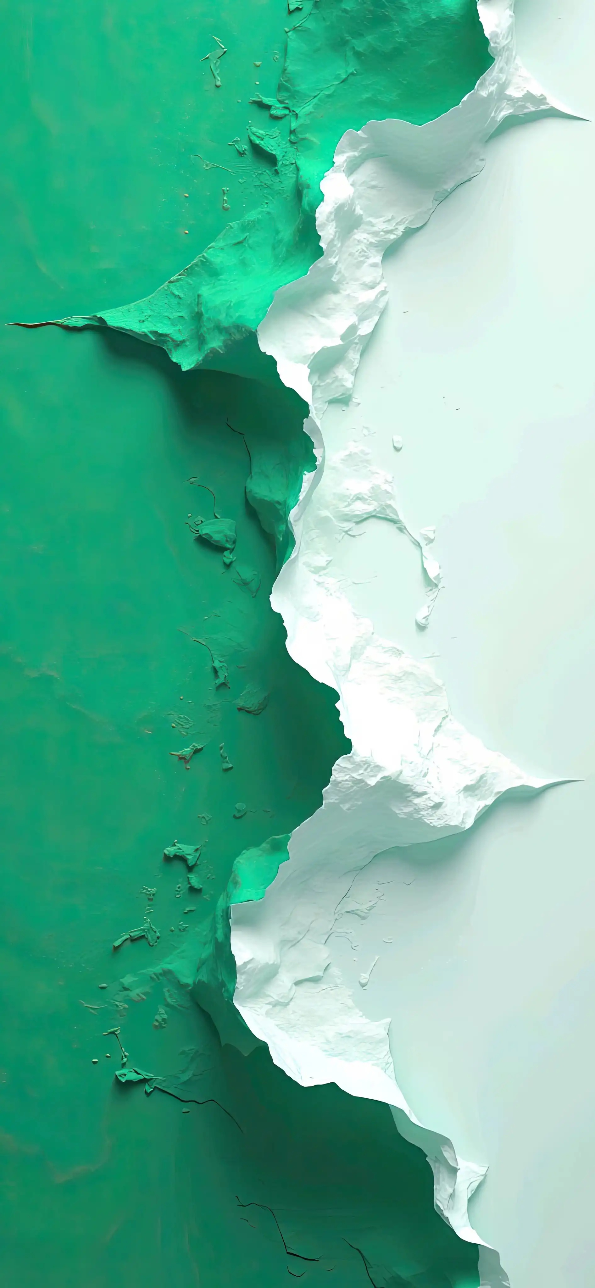 Emerald Green White Marble Abstract