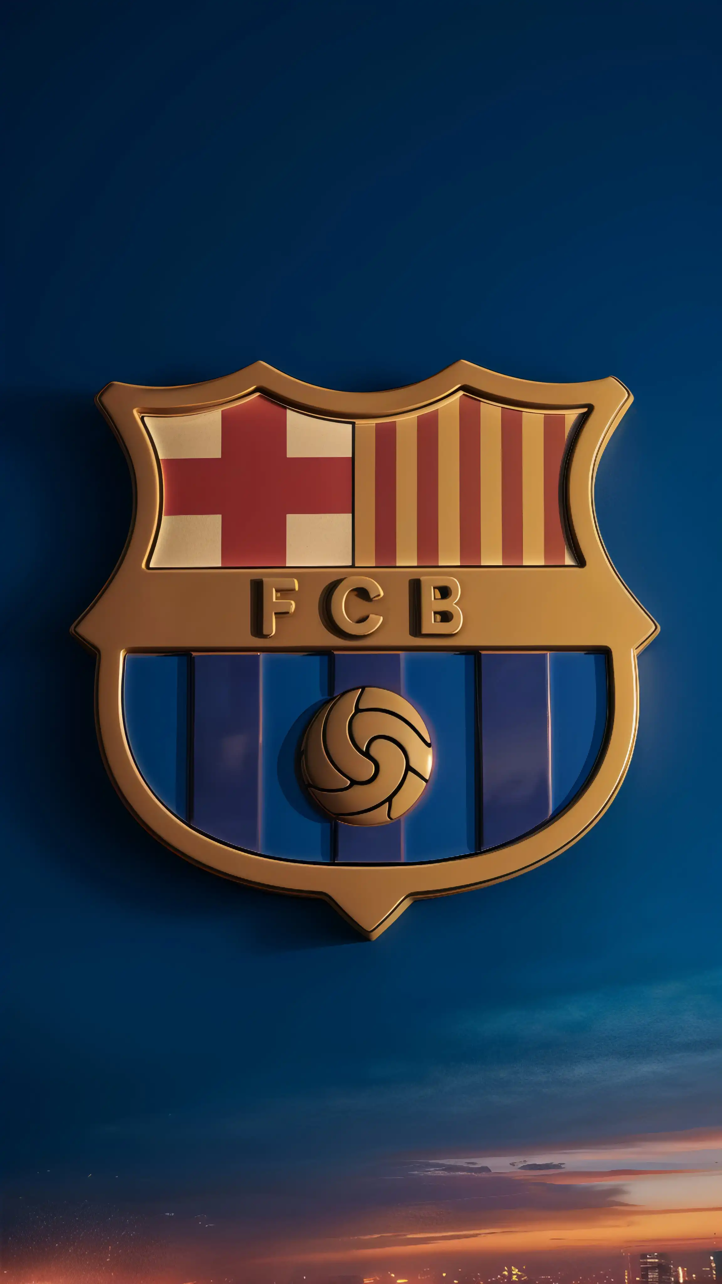 FC Barcelona Gold Crest on Blue