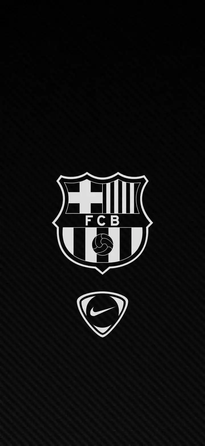 FC Barcelona White Crest Black Background