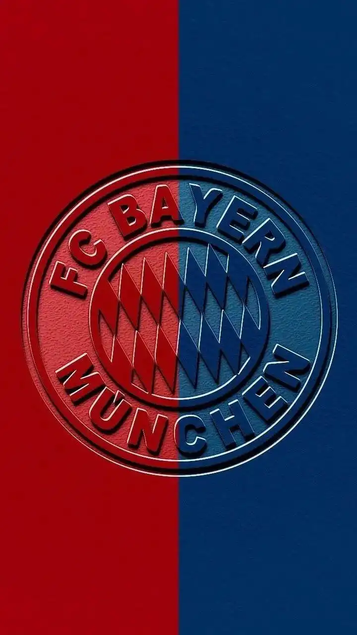 FC Bayern München Split Red Blue Logo 4K