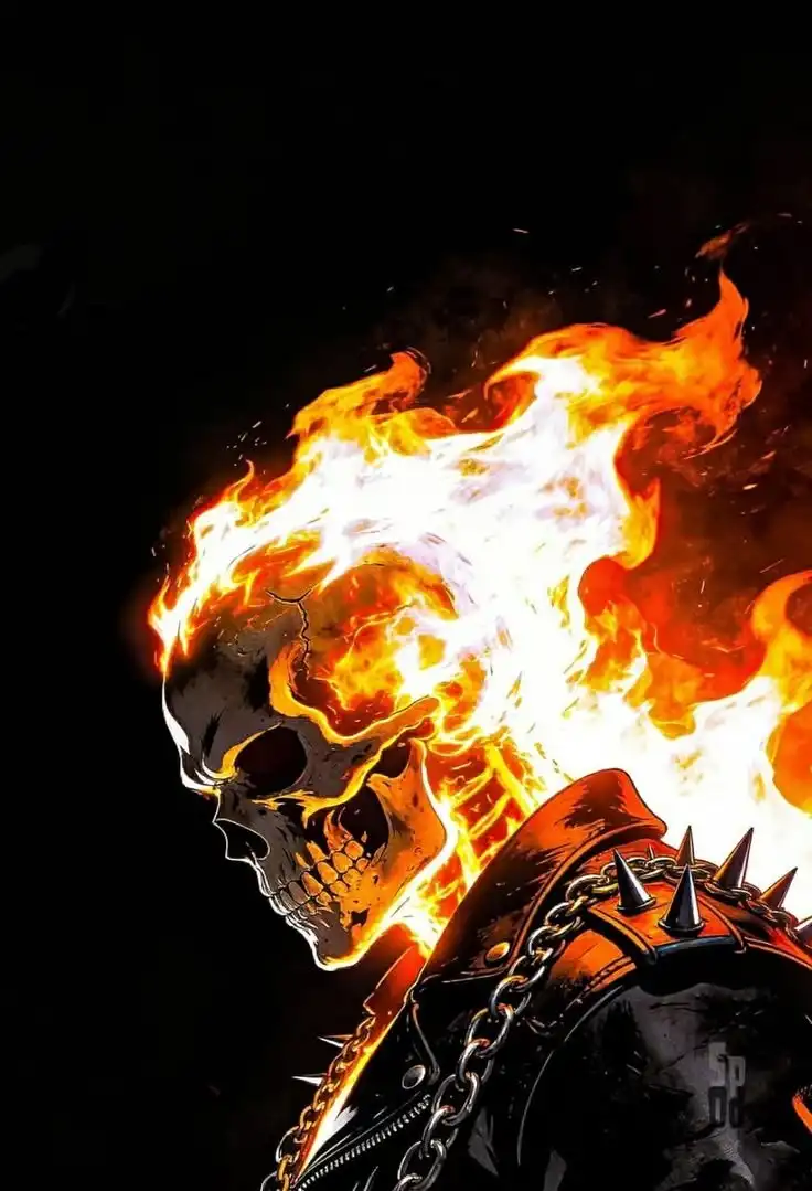 Ghost Rider Flaming Skull