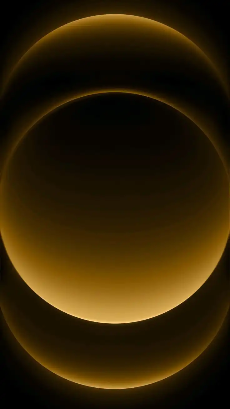 Golden Eclipse Twin Rings Nebula Glow 4K