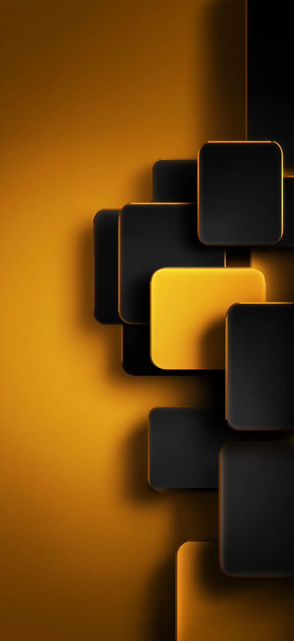 Golden Orange 3D Cubes Abstract Glow 4K
