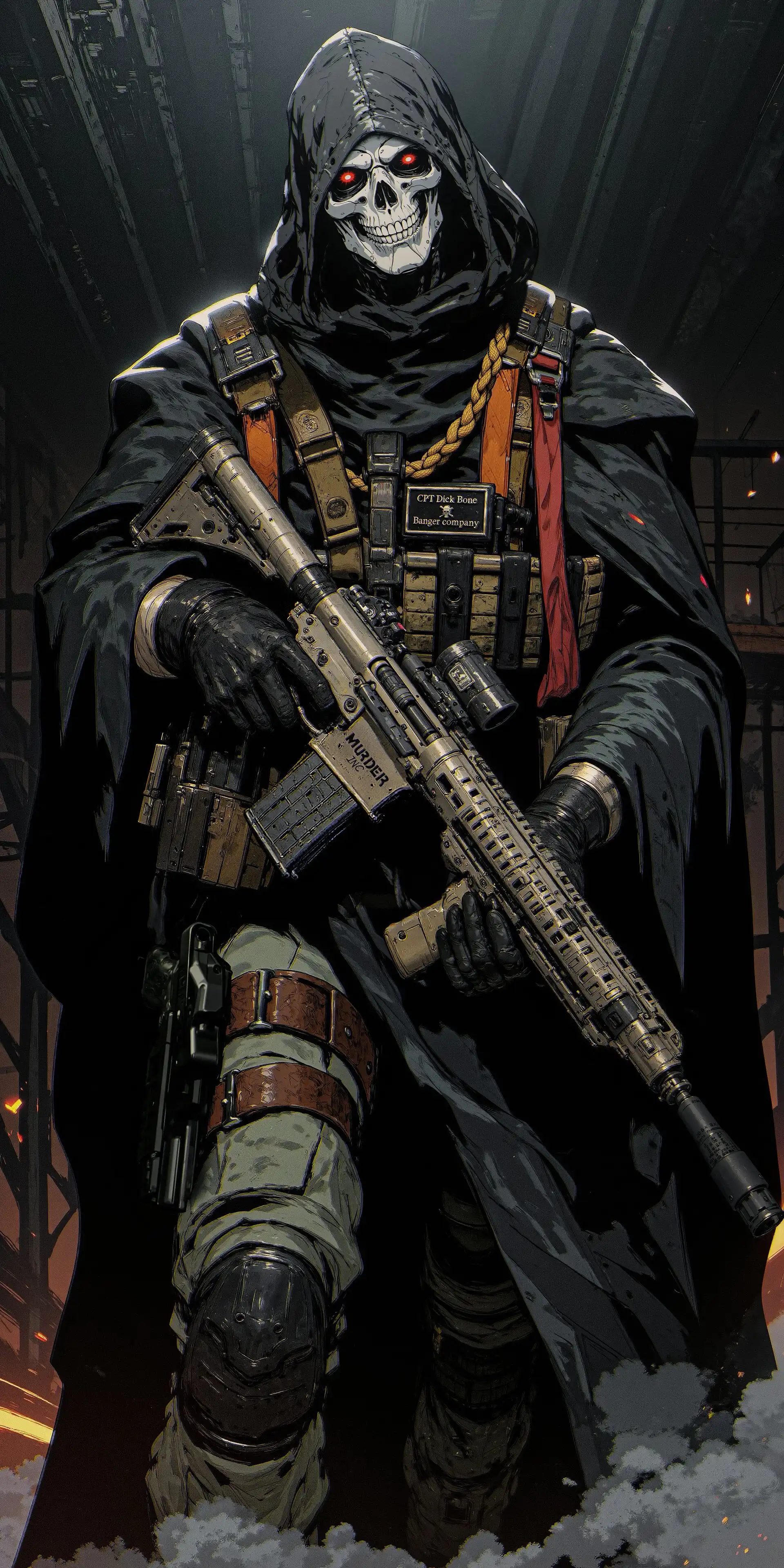 Grim Reaper Tactical Operator Red Glow 4K