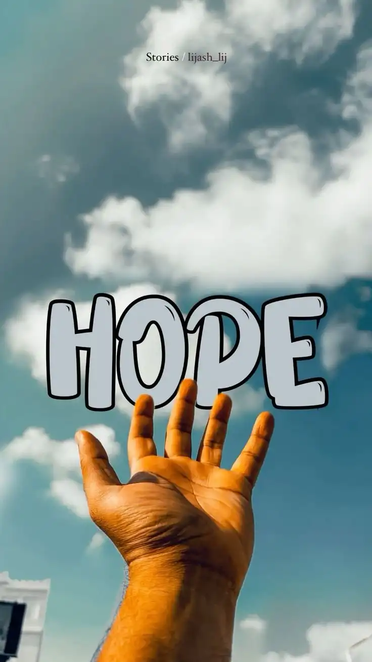 Hand Reaching for Hope Sky Motivational