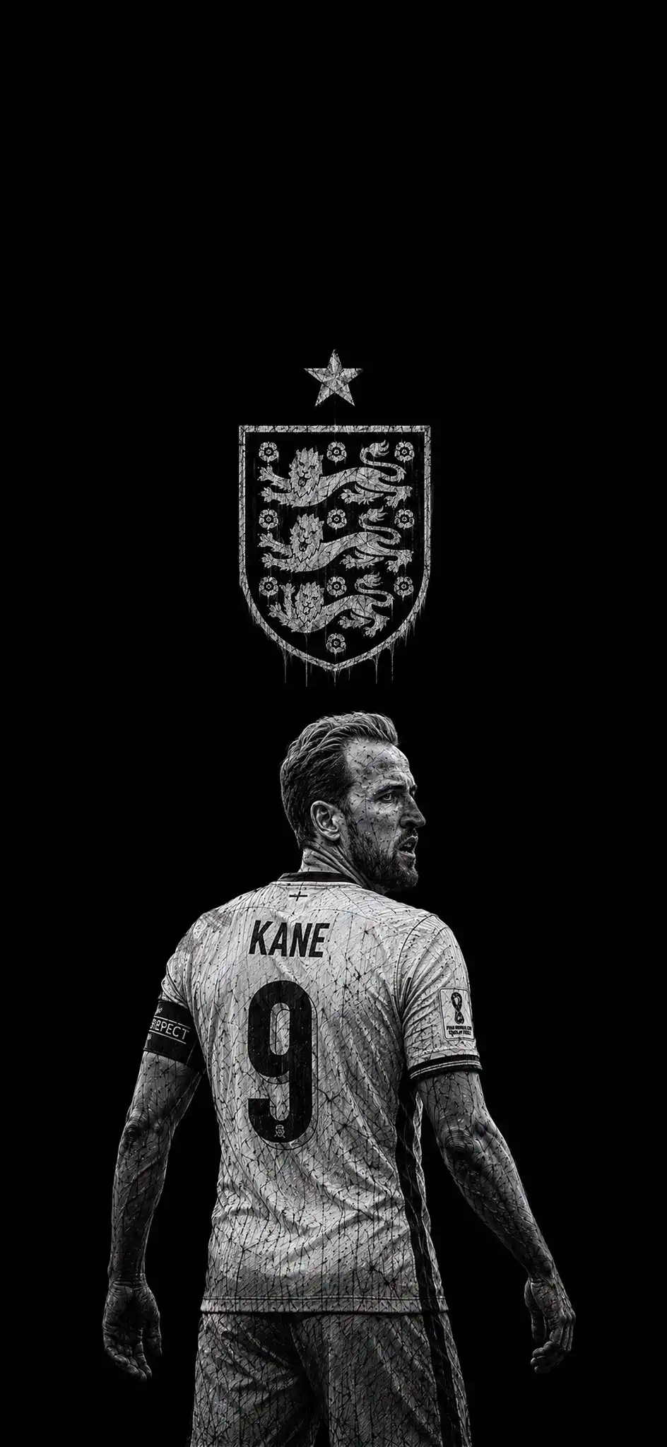 Harry Kane England Jersey Back View