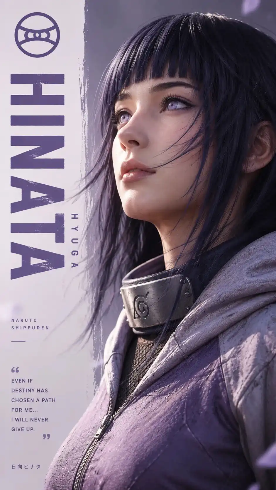 Hinata Hyuga Byakugan Portrait Anime