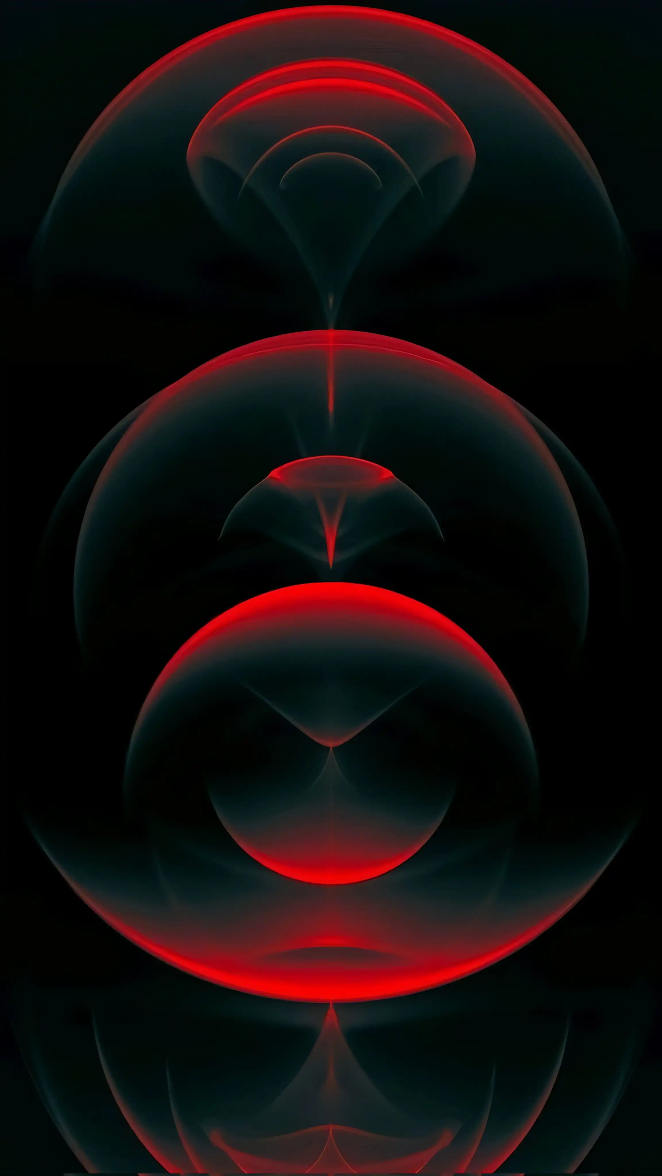 Intense Red Black Concentric Sphere Glow 4K