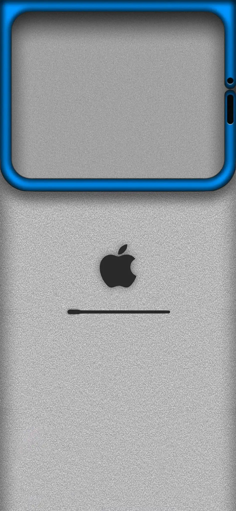 iPhone Neon Blue Case Silver Back