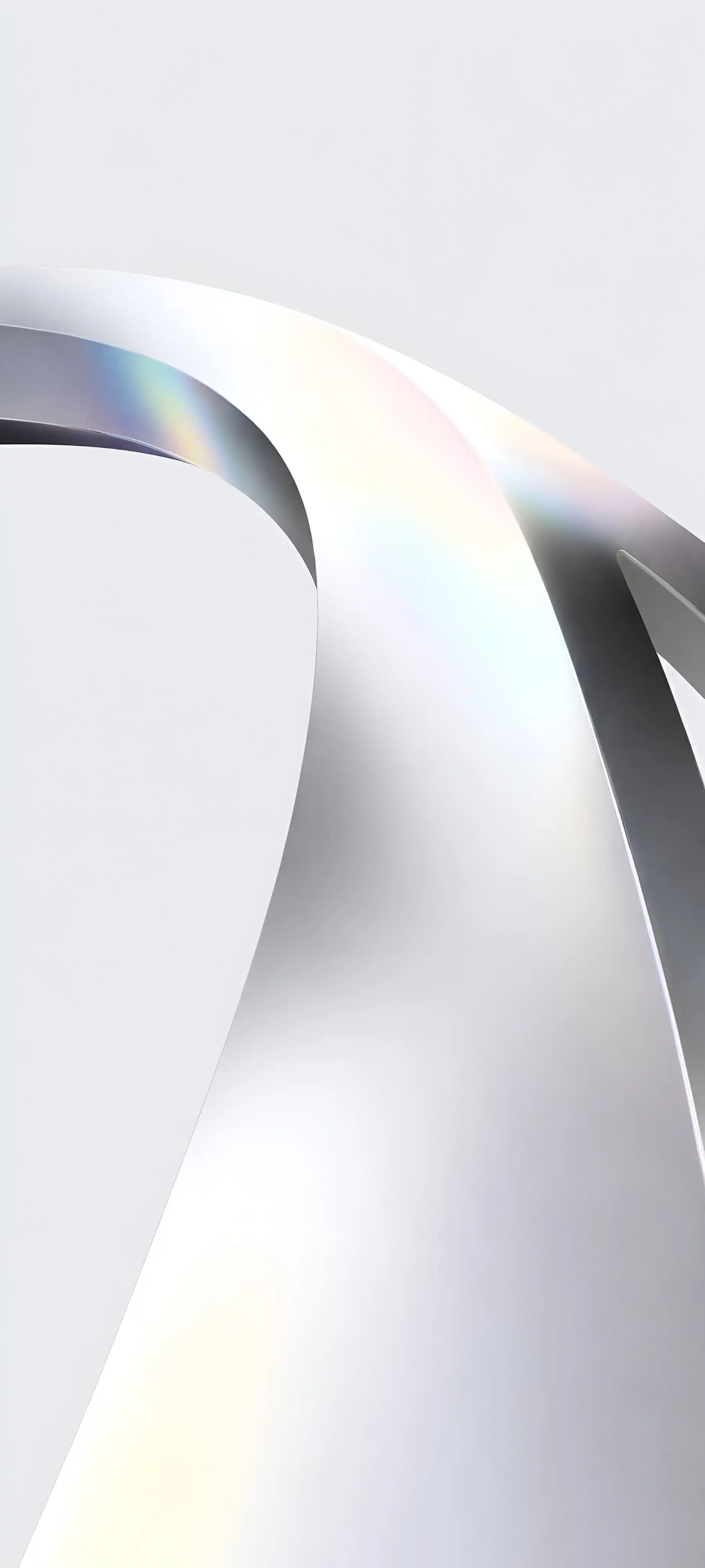 Iridescent White Silver Fluid Curve
