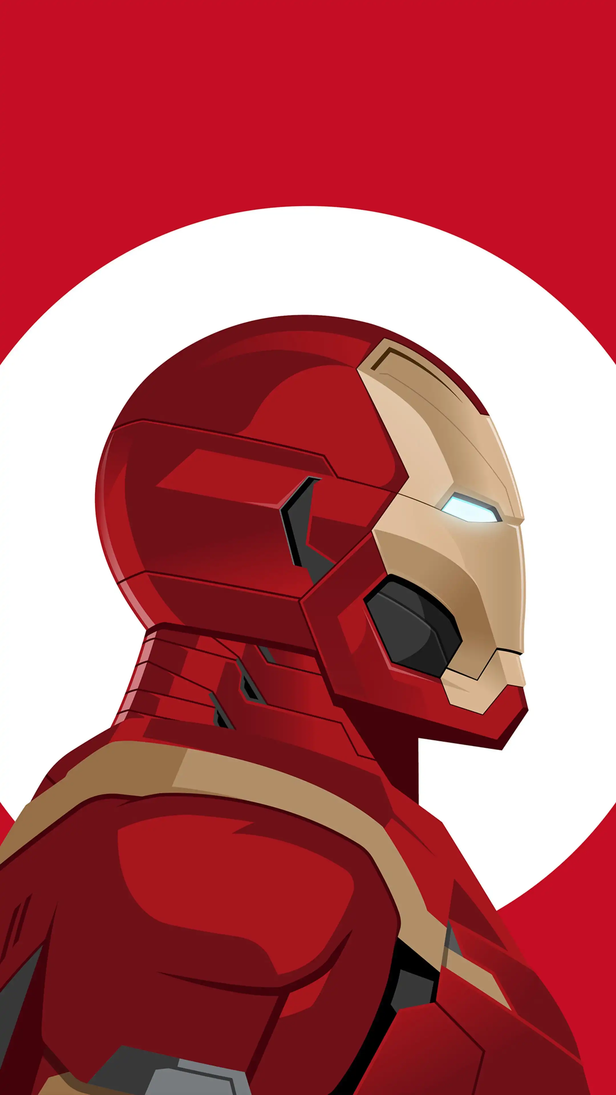 Iron Man Red Gold Helmet Side Profile 4K