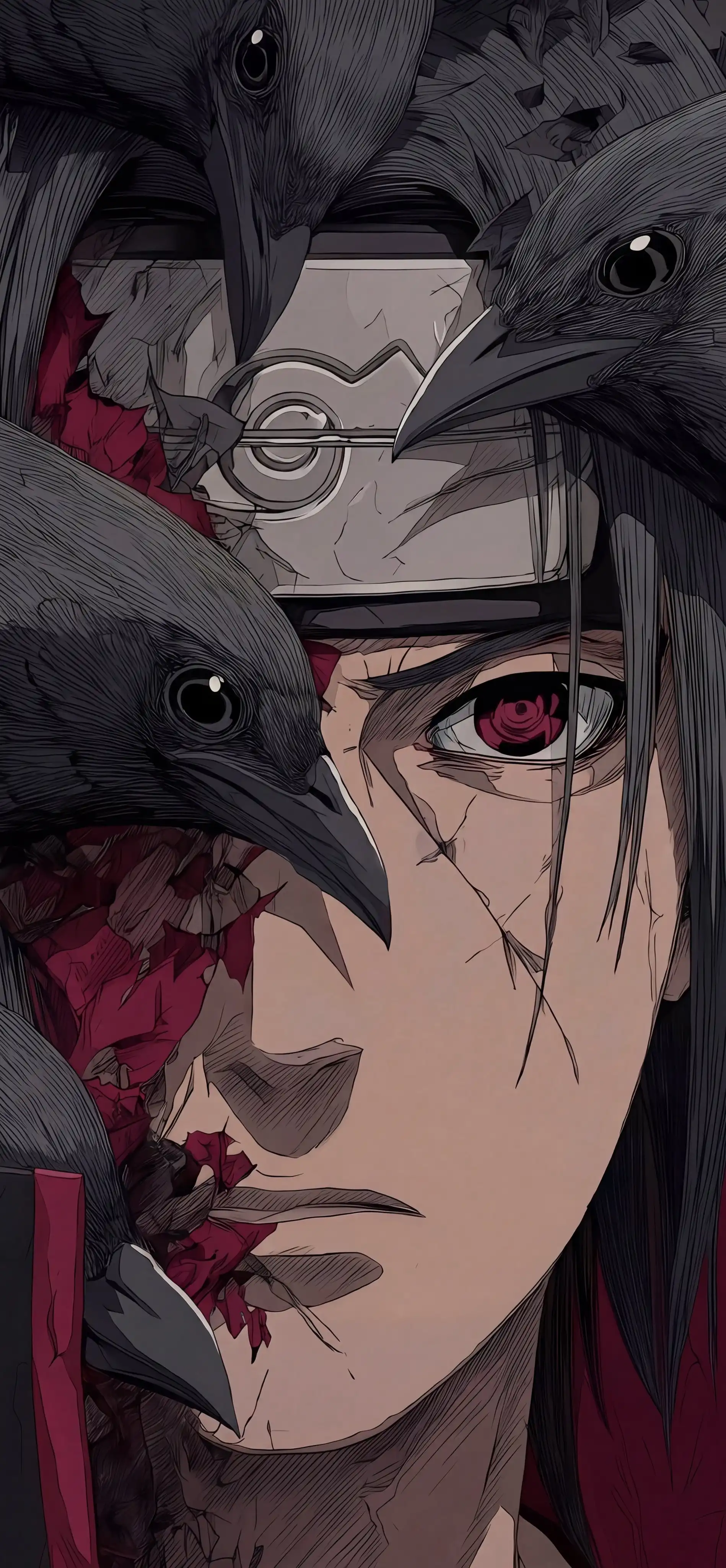 Itachi Uchiha with Crows Sharingan Portrait