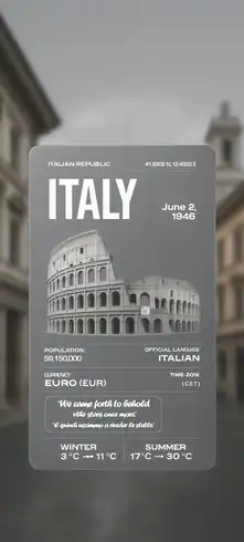 Italy Infographic Card