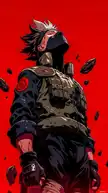Kakashi in Intense Pose with Red Eye