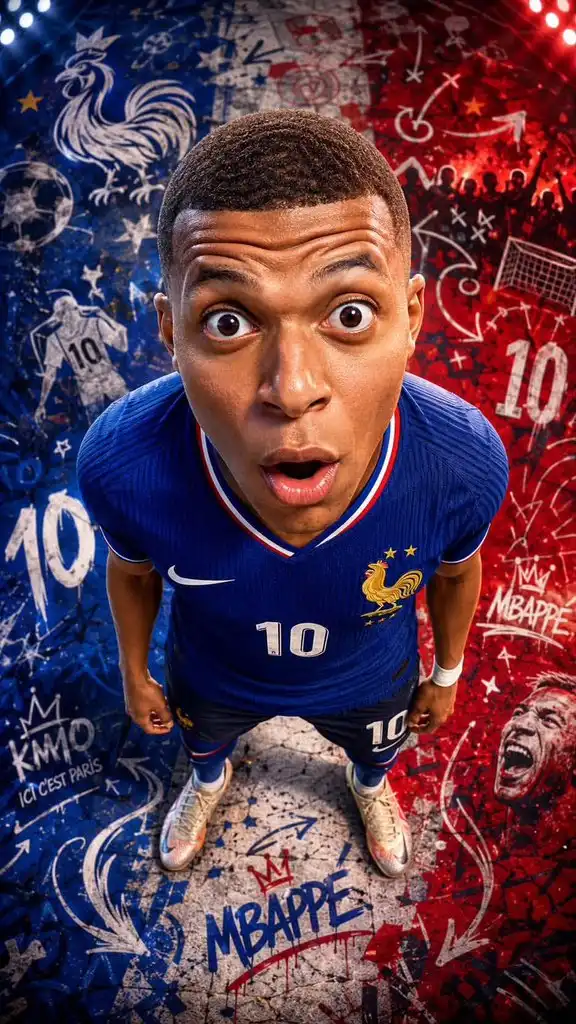Kylian Mbappé France Caricature