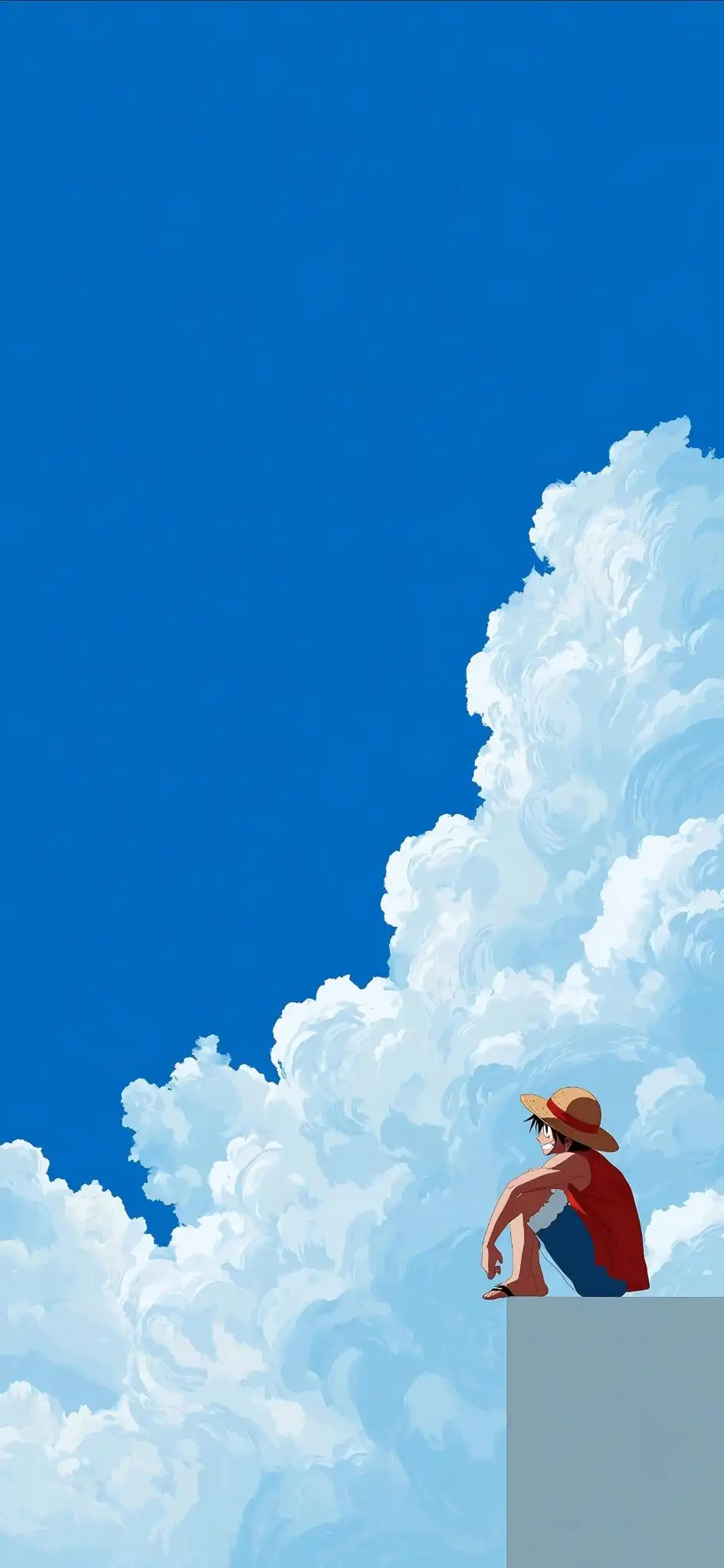 Luffy Sitting Sky Dream Horizon 4K