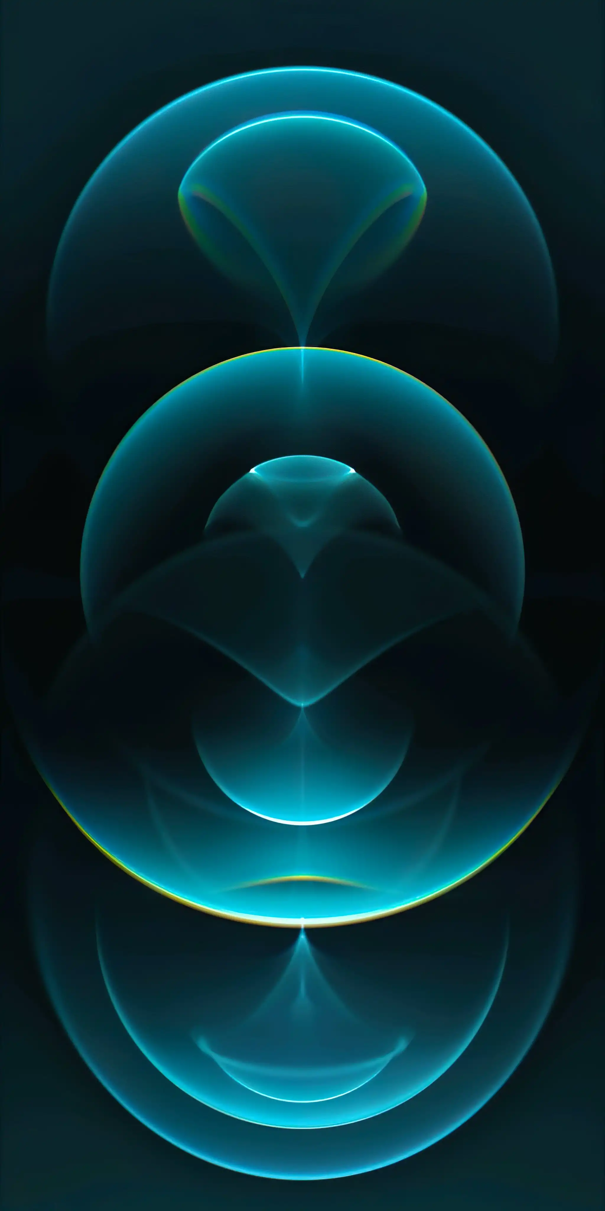 Mesmerizing Cyan Blue Concentric Sphere Glow 4K