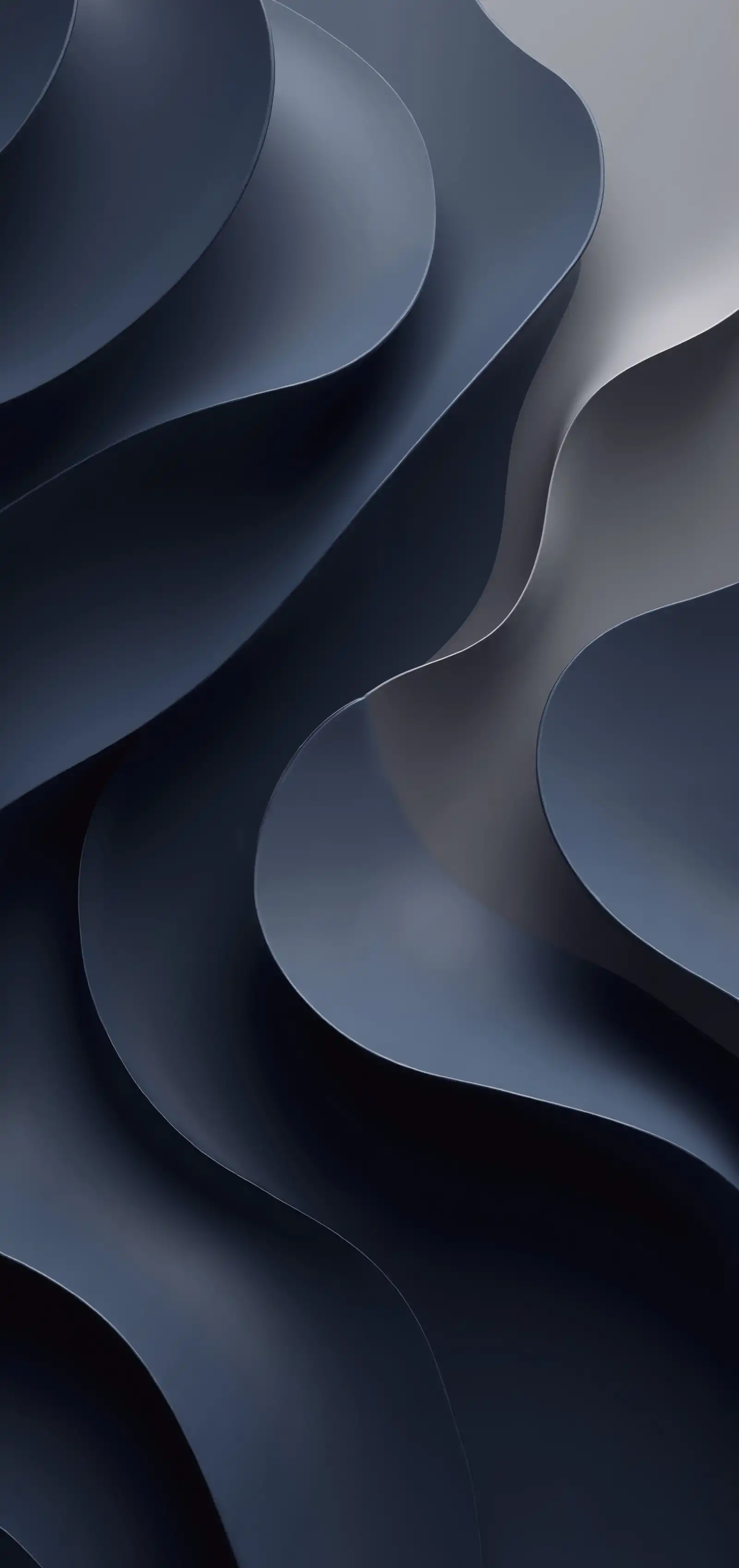 Midnight Blue Fluid Organic Waves 4K