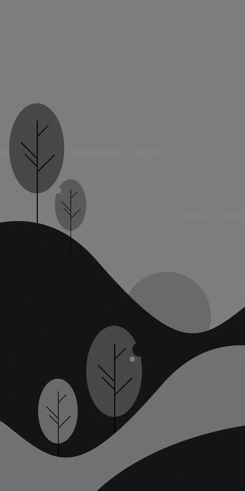 Minimalist Abstract Gray Landscape