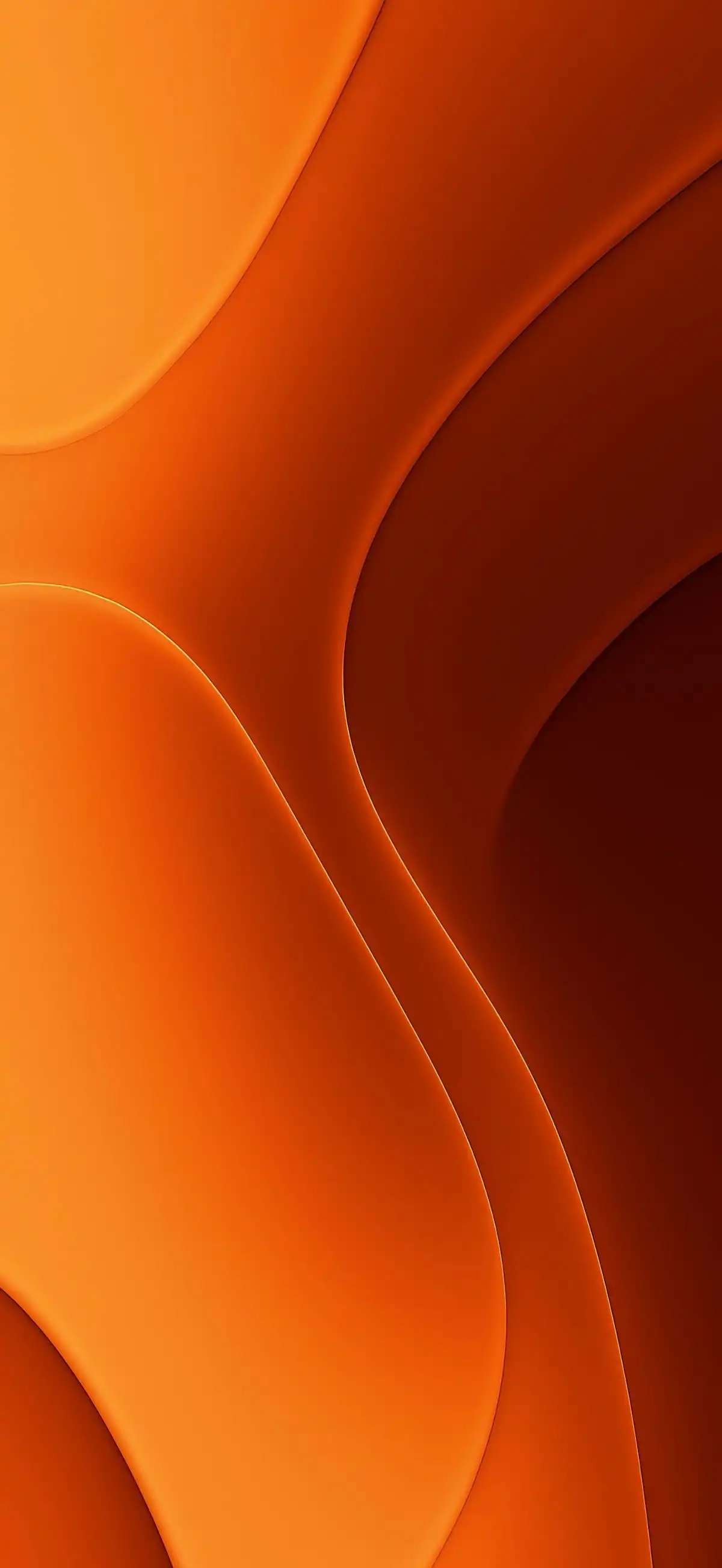 Minimalist Abstract Orange Curved