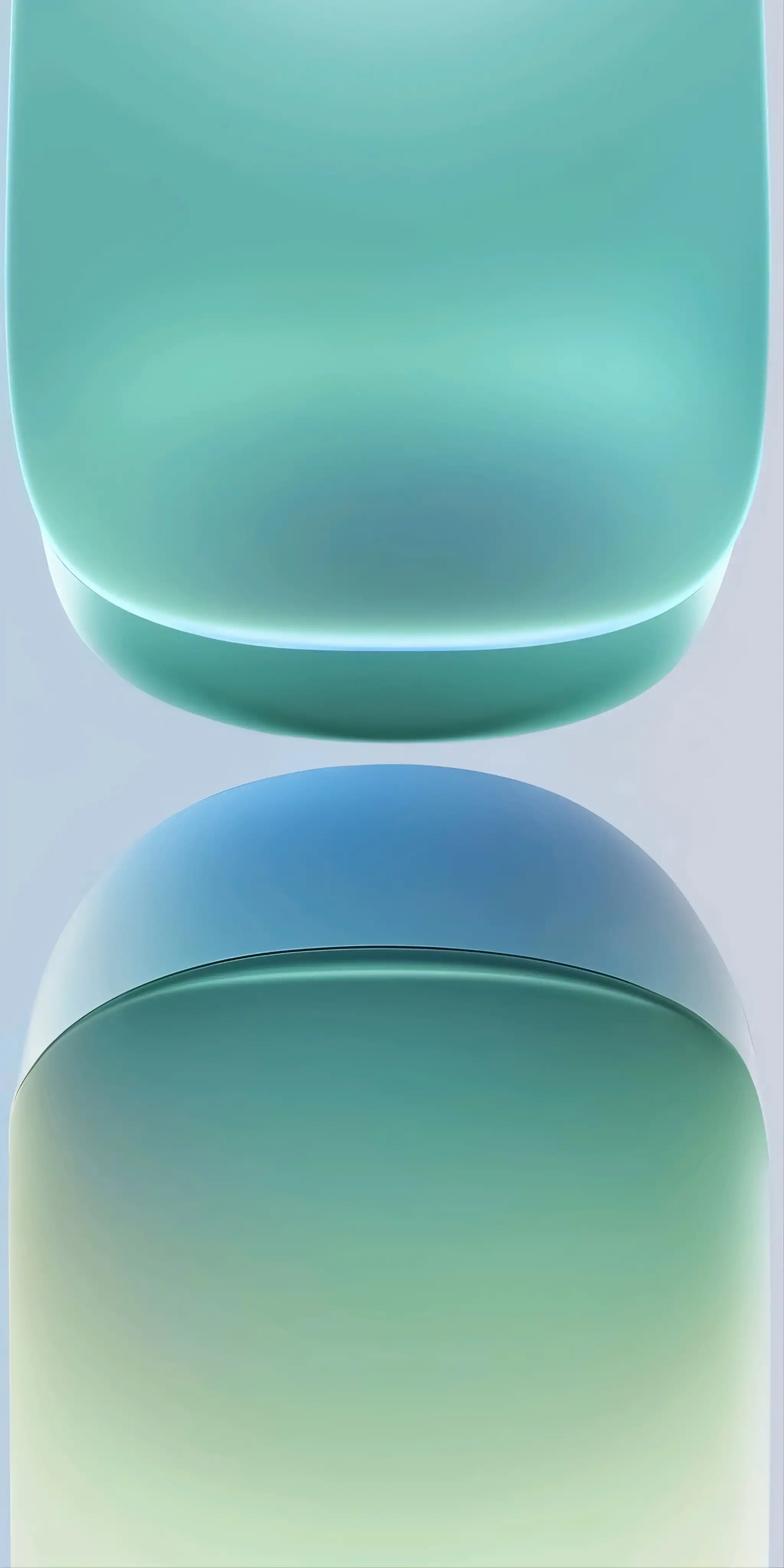 Mint Green Twin Spheres Mirror Reflection 4K