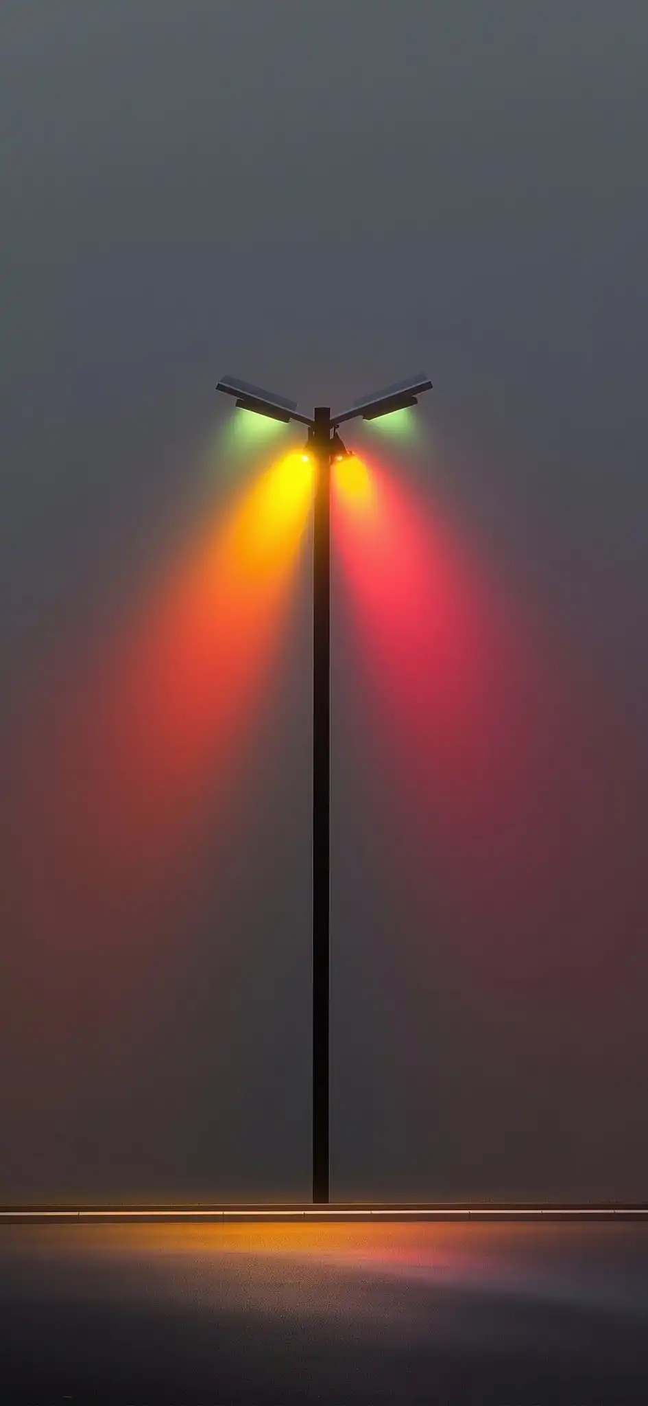 Modern Colorful Street Lamp Fog 4K