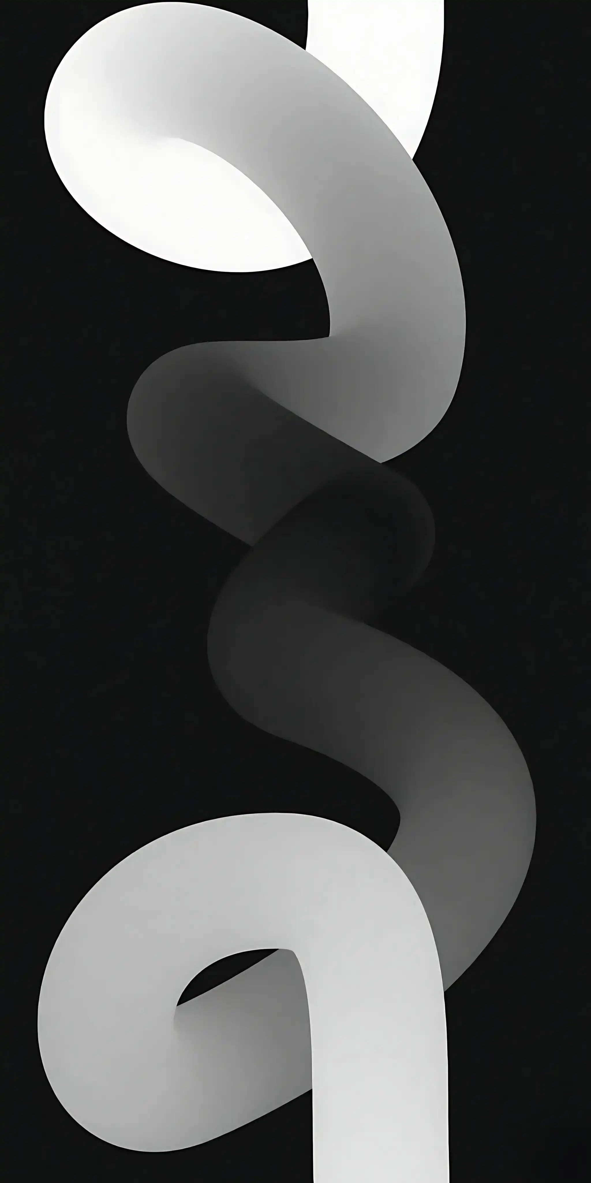 Monochrome White Black Twist Sculpture 4K