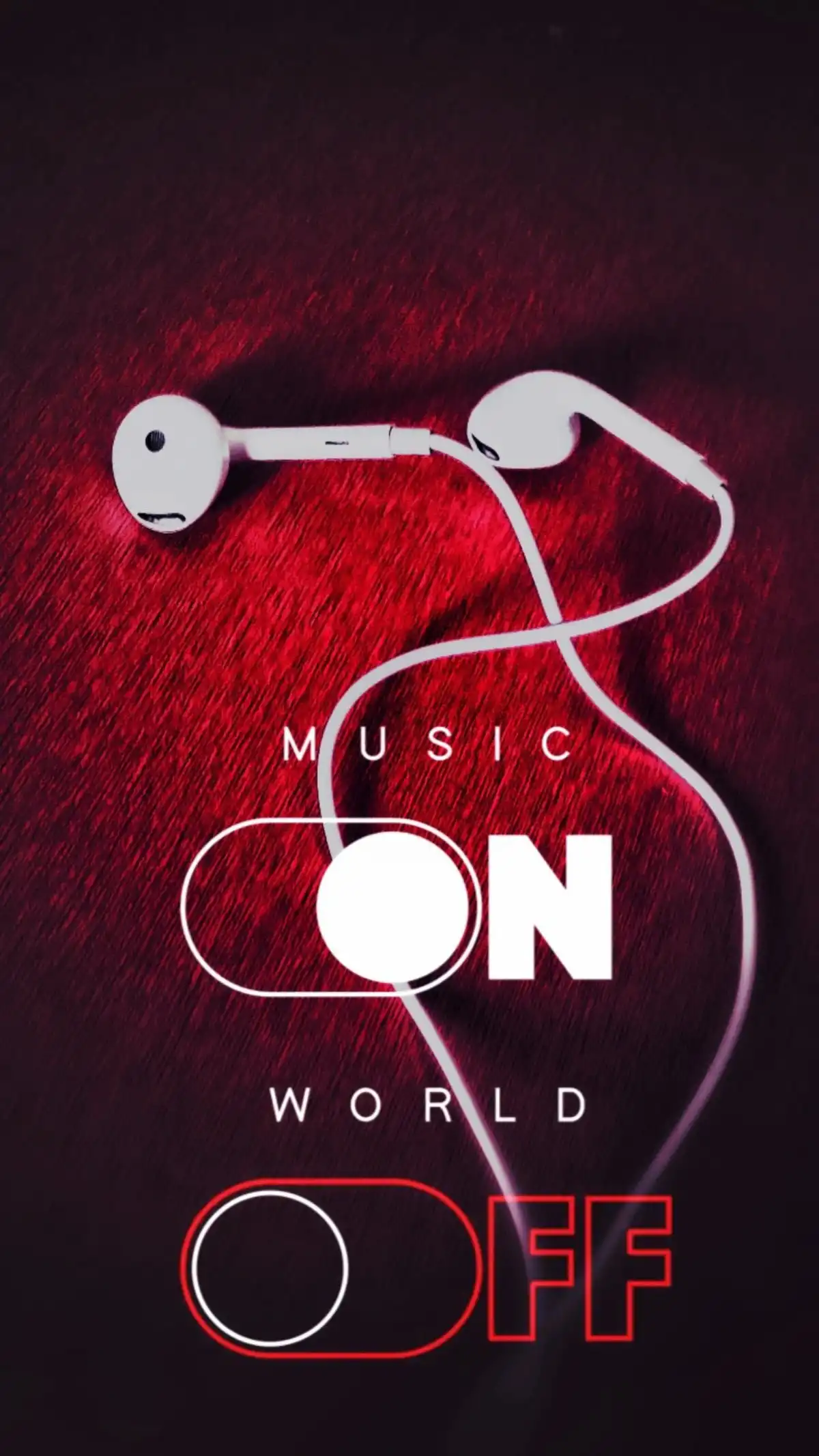 Music On World Off Headphones Quote 4K