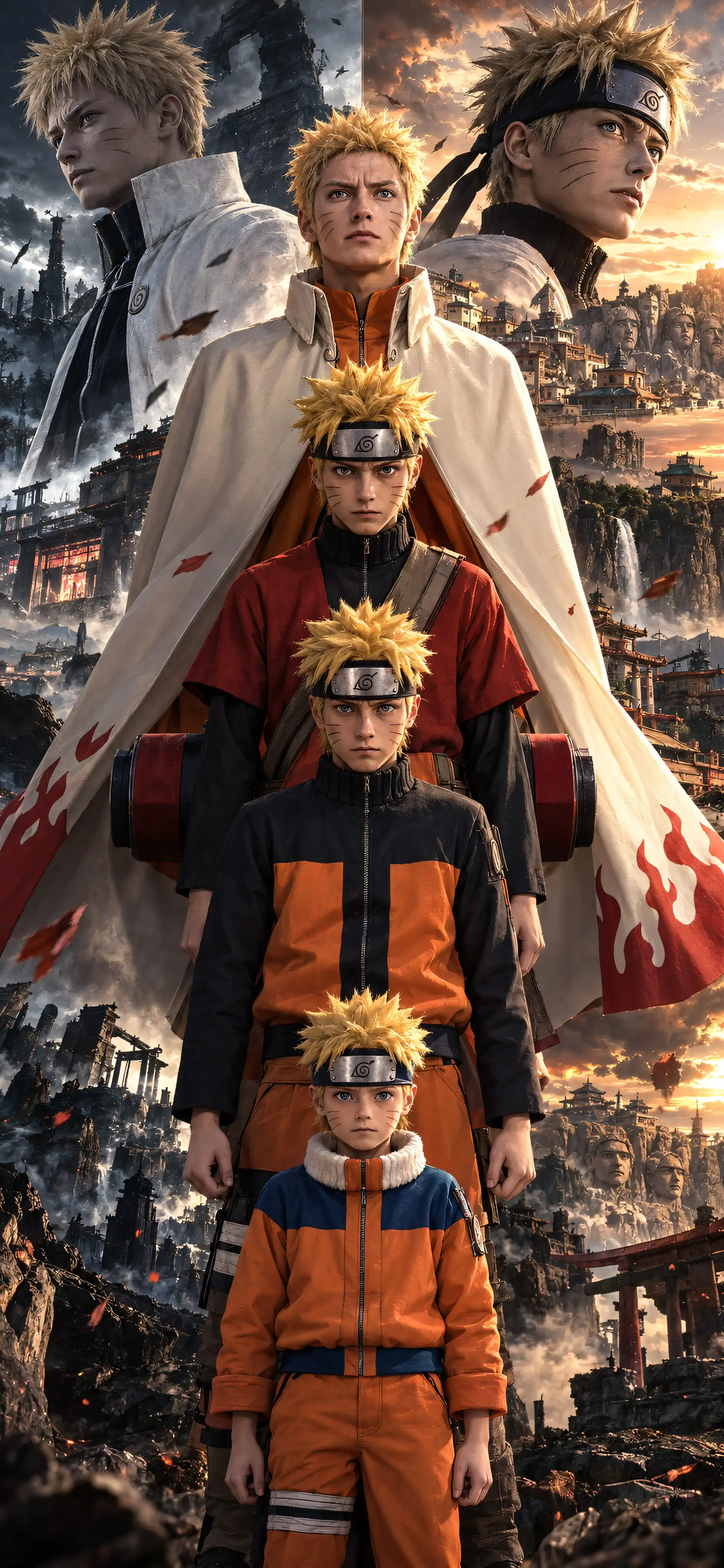 Naruto Uzumaki Life Stages Epic Collage HD