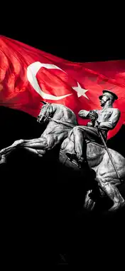 National Pride Turkish Flag and Atatürk's Horseback Statue