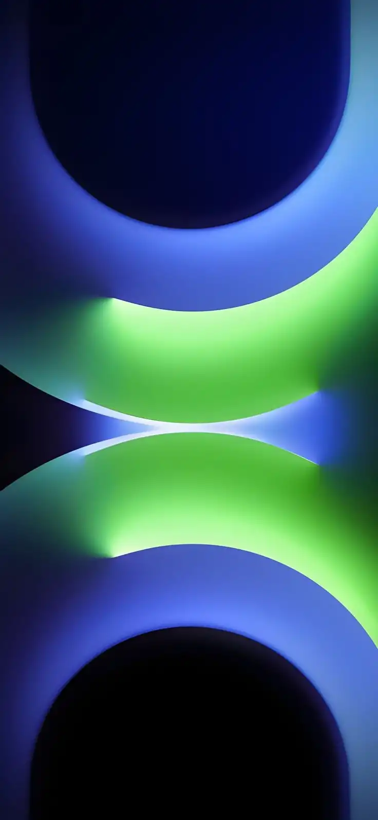 Neon Blue Green Glowing Arc Abstract 4K