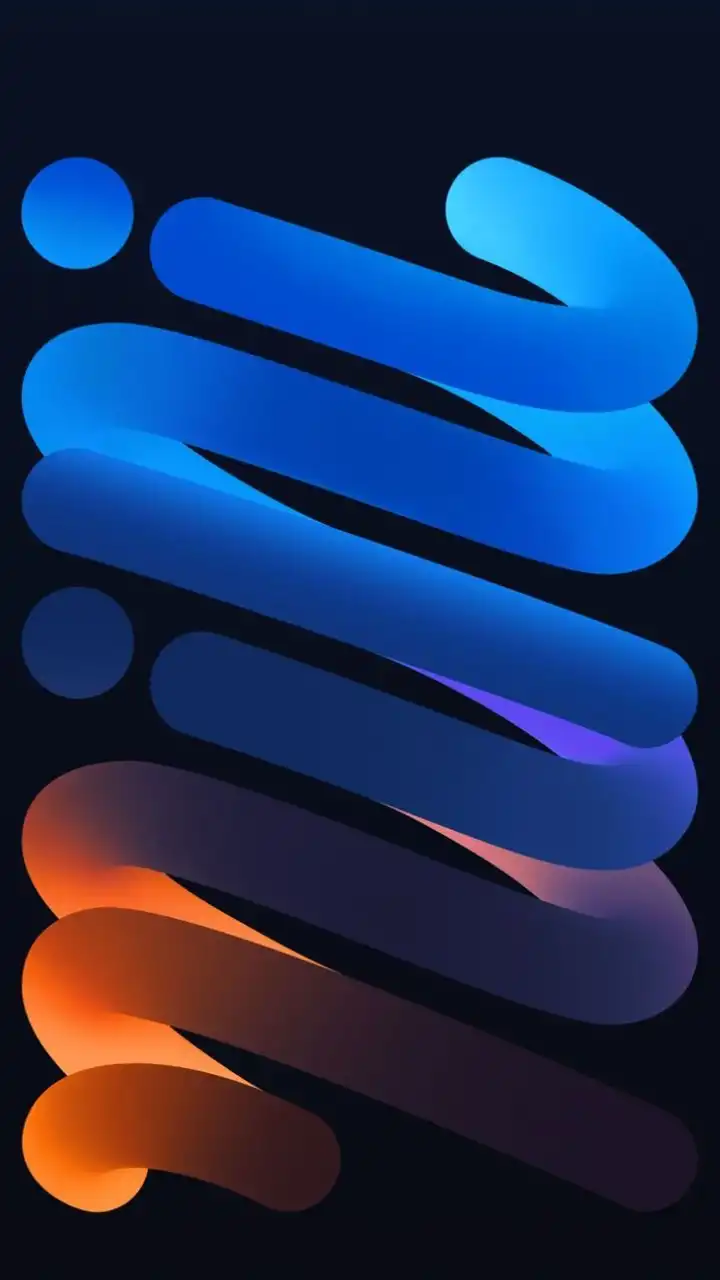 Neon Blue Orange Liquid Ribbon Glow 4K