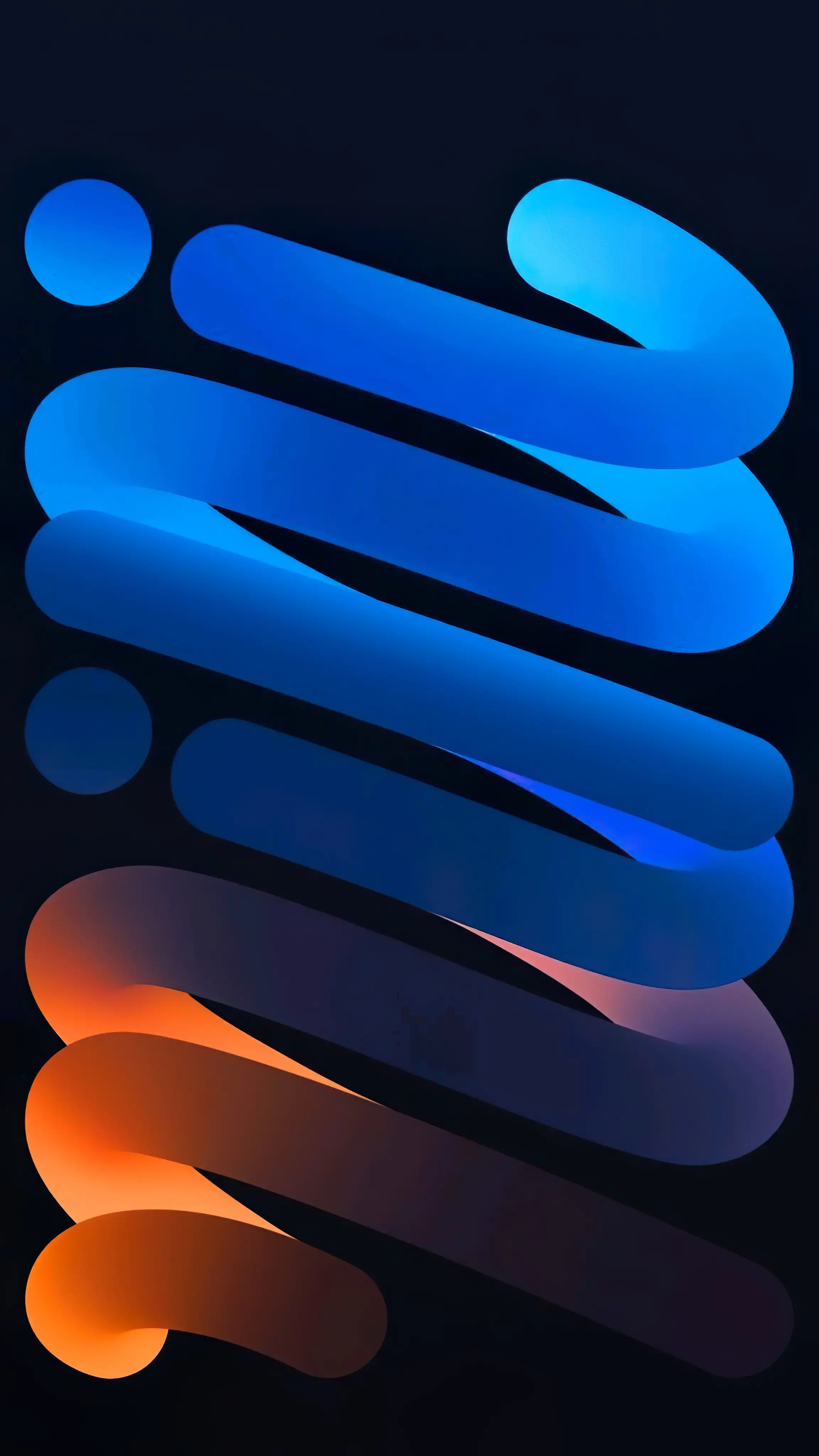 Neon Blue Orange Ribbon Spiral Glow