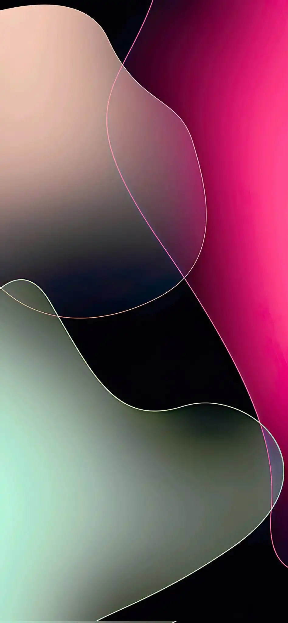 Neon Peach Magenta Fluid Waves Glow 4K