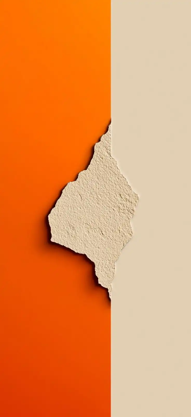Orange and Beige Torn Paper Minimal