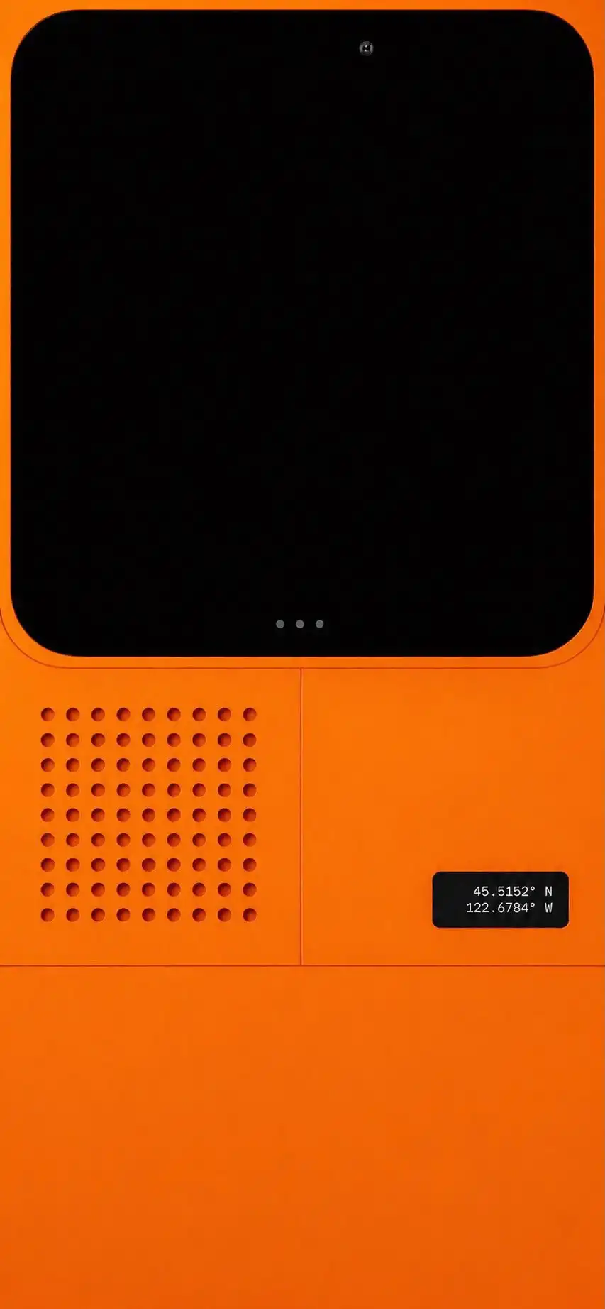 Orange Minimal Device GPS Coordinates 4K