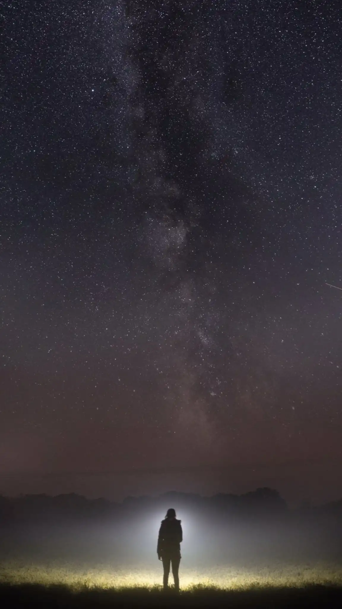 Person Under Milky Way Starry Night Sky