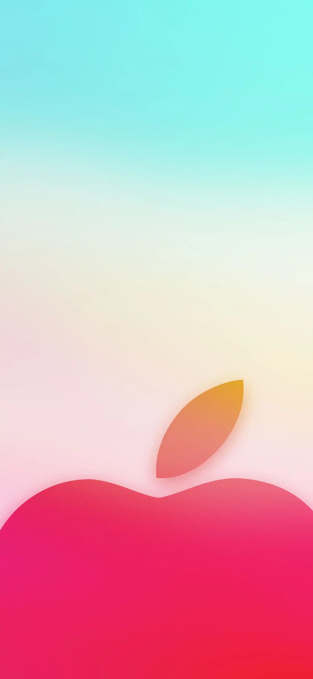 Pink Red Apple Logo Pastel Gradient 4K