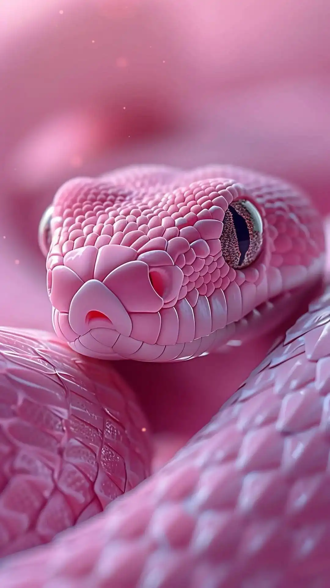 Pink Snake Close Up Portrait