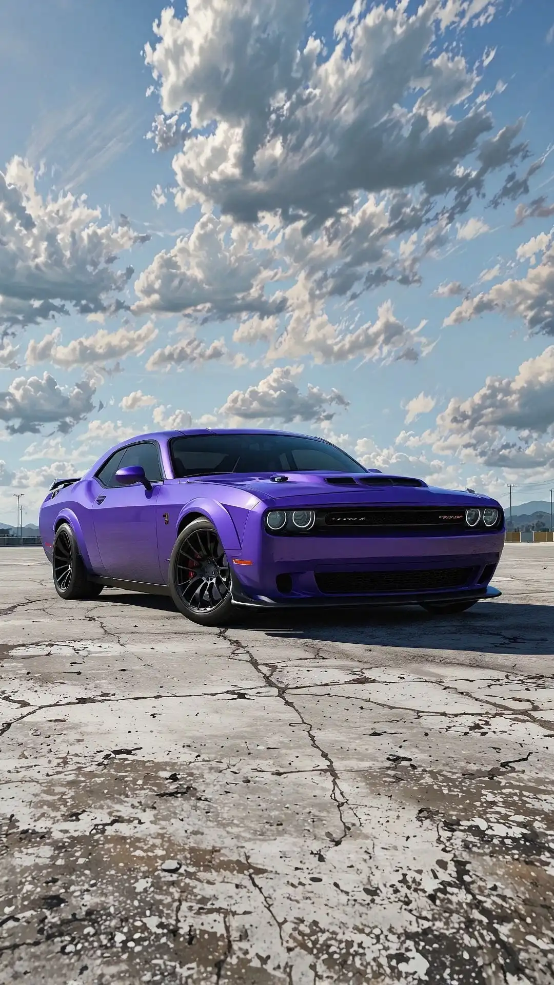 Purple Dodge Challenger Hellcat Sky Drift 4K