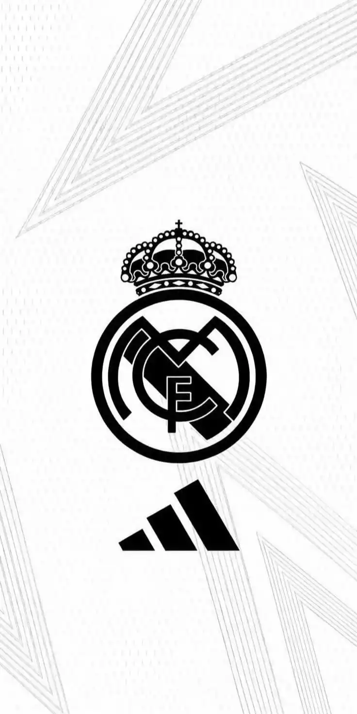 Real Madrid Crest Black and White Minimal