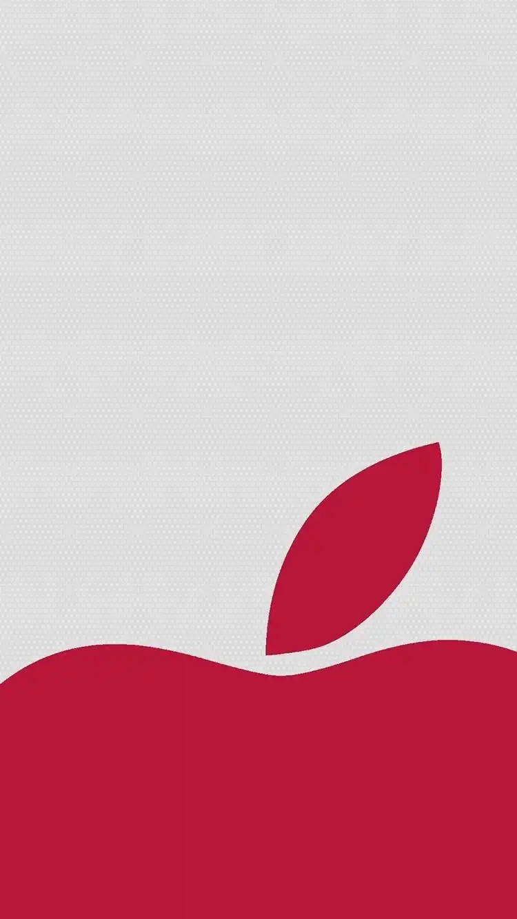 Red Apple Logo Minimal White Background 4K