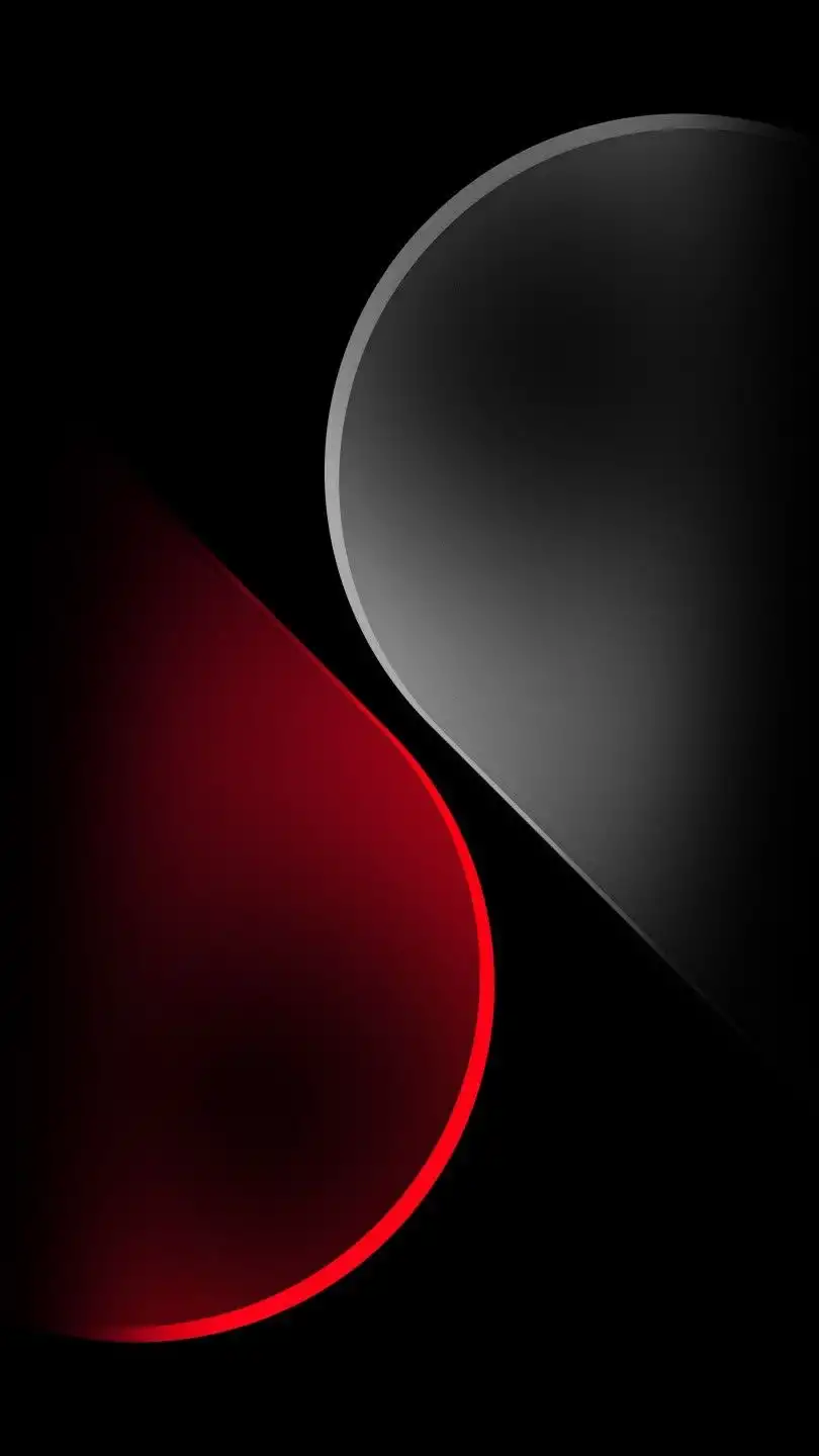 Red Glow Dark Curve Abstract 4K
