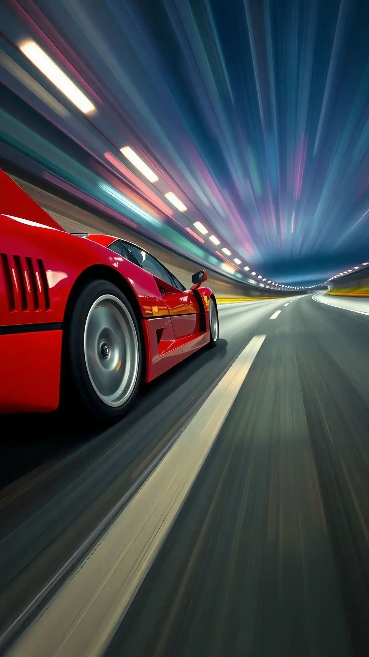 Retro Futuristic Ferrari F40 Racing Backdrop
